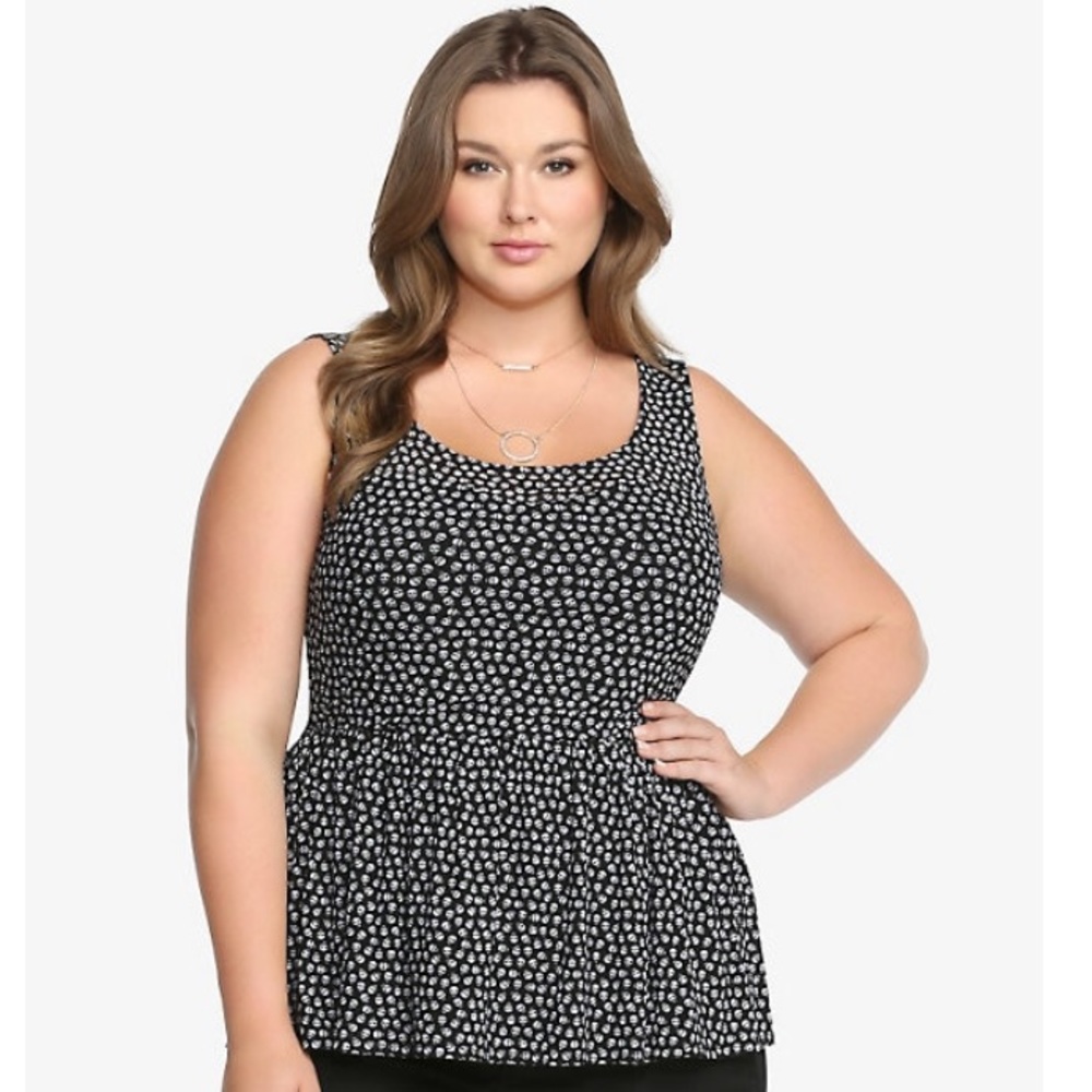 💀torrid skull print peplum top💀plus size 3x